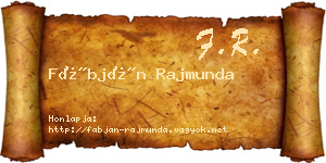 Fábján Rajmunda névjegykártya
